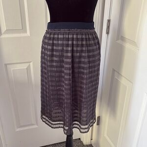 Signature Studio Dark Navy Pleated A-Line Skirt